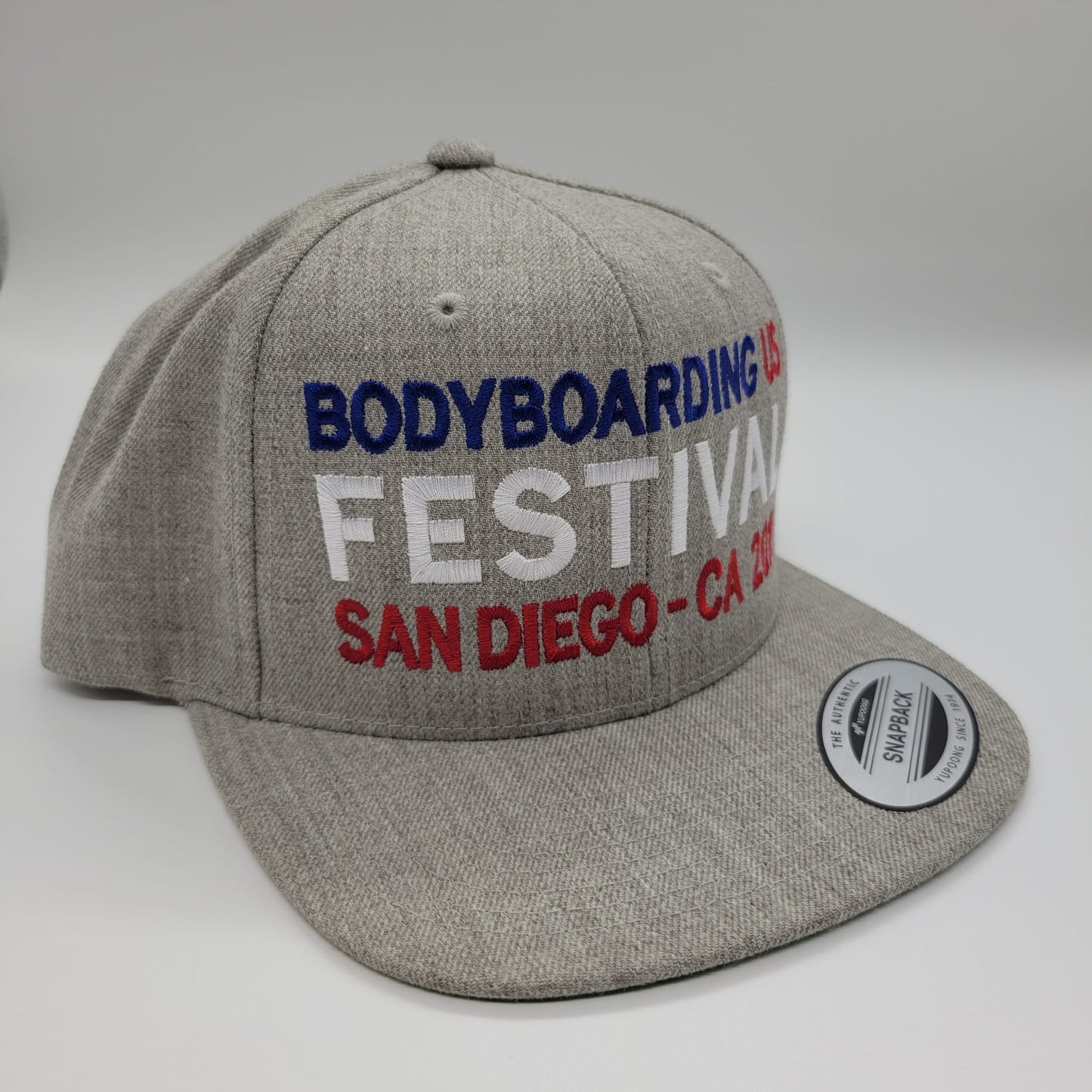 Heather Grey Classic Snapback Hat Bodyboarding US Festival 2019