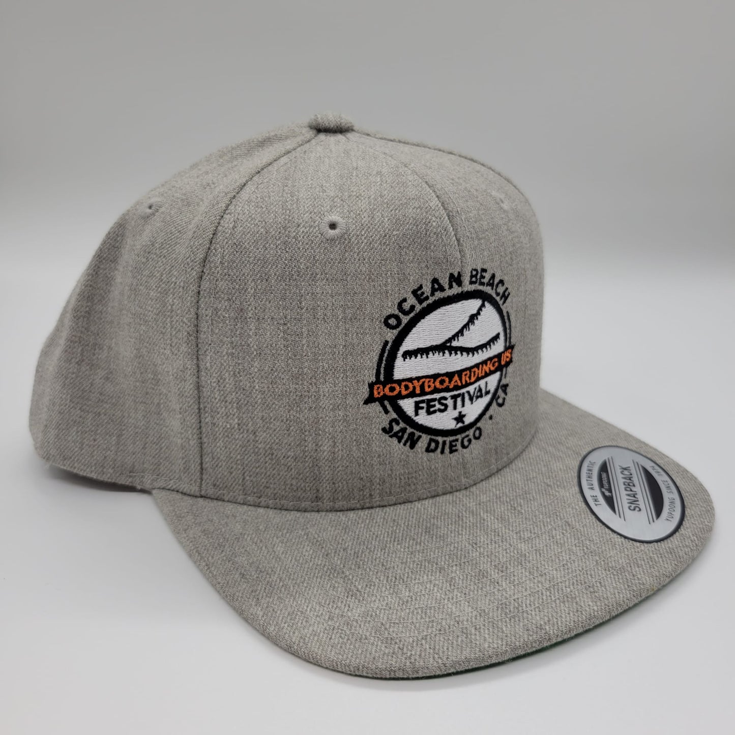 Heather Grey Classic Snapback Hat Bodyboarding US Festival 2021