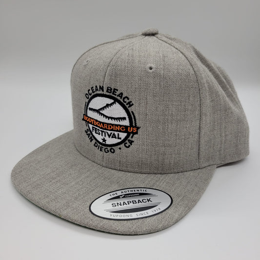 Heather Grey Classic Snapback Hat Bodyboarding US Festival 2021