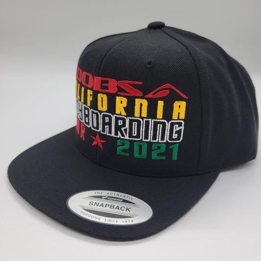 Toobs California Bodyboarding Tour 2021 Black Classic Snapback Hat